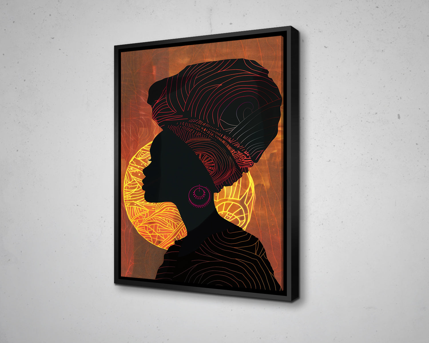 African Woman Portrait Abstract Canvas Art