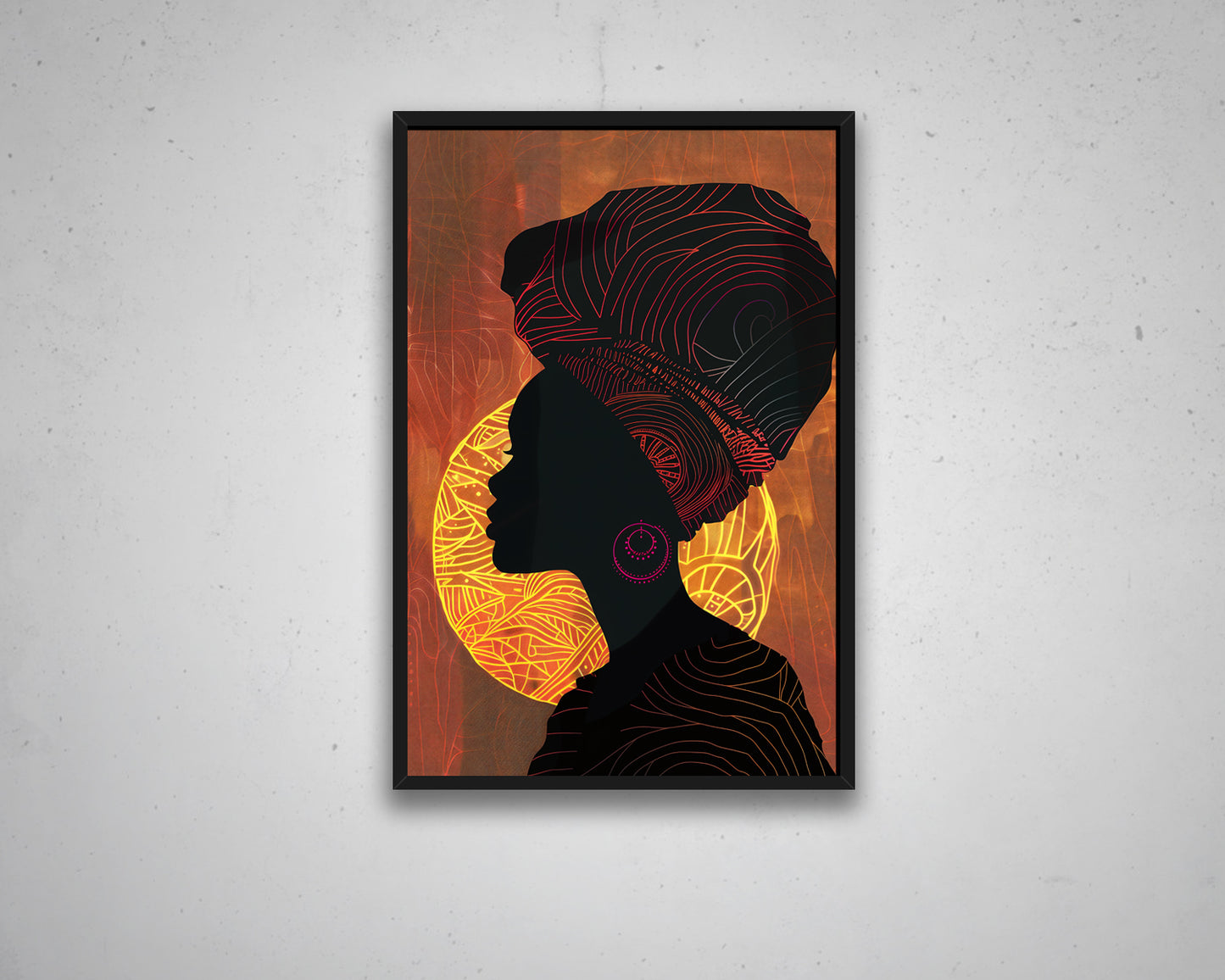 African Woman Portrait Abstract Canvas Art