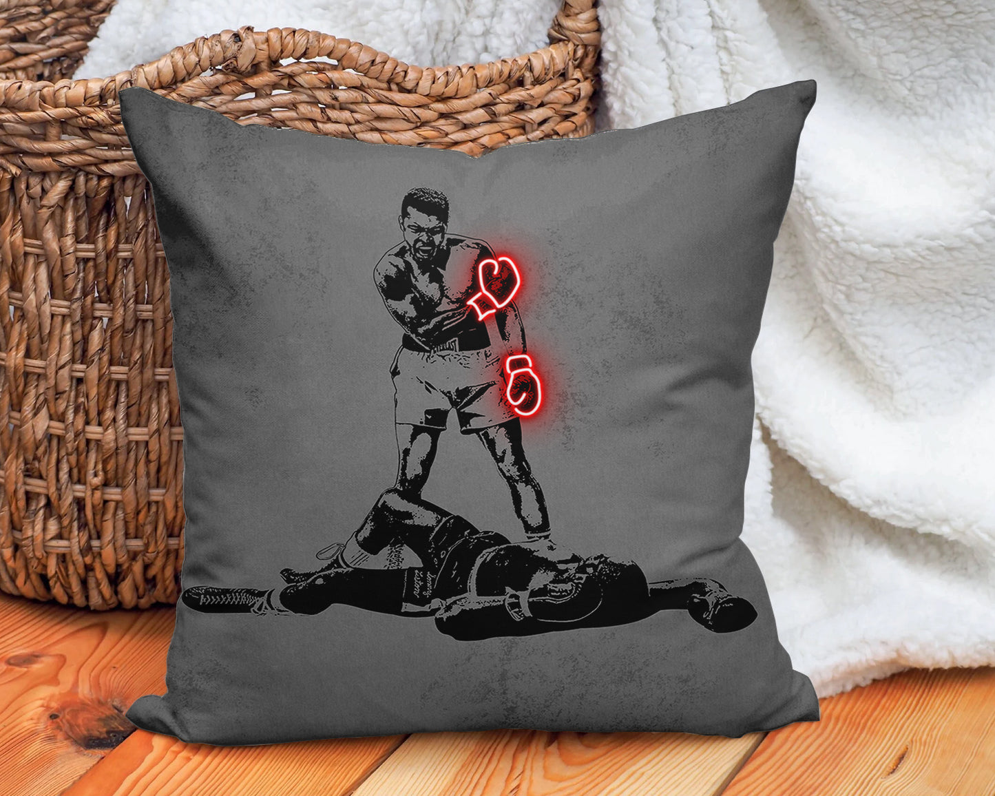 Almohada con efecto neón de Muhammad Ali