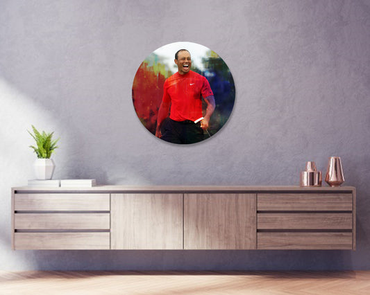 Tiger Woods Round Wall Art