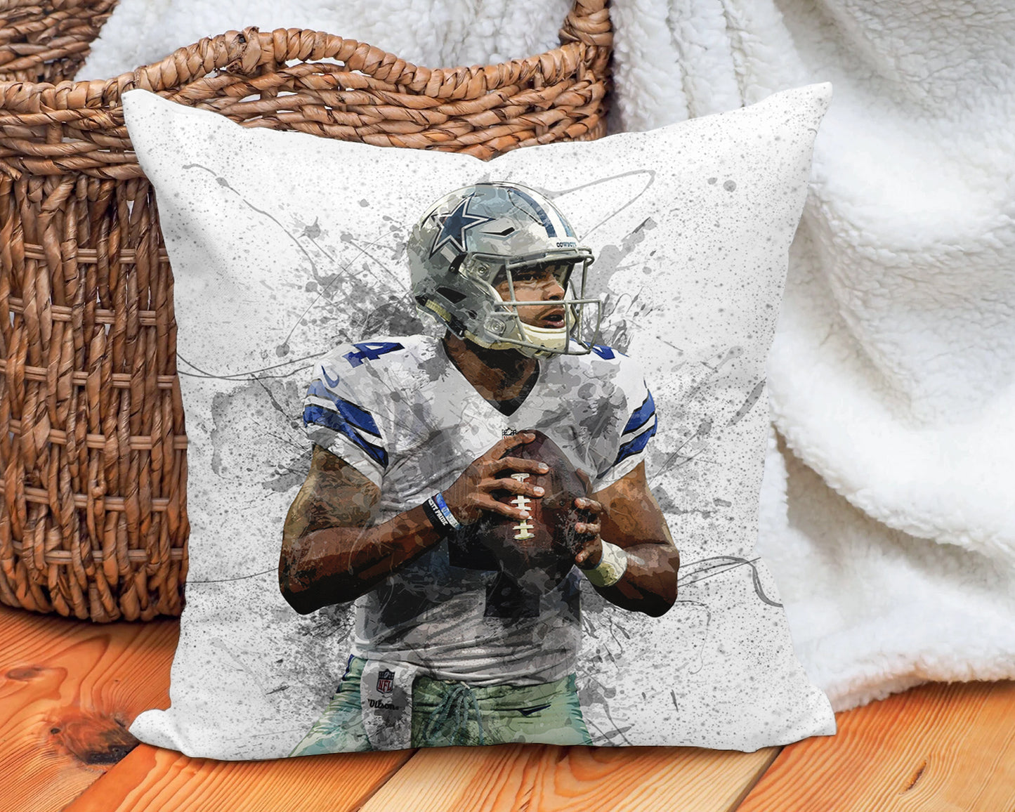 Almohada con efecto salpicadura de Dak Prescott