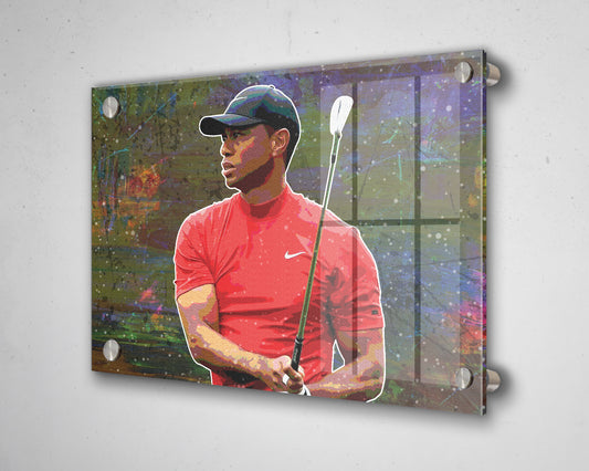 Arte mural multicolor de Tiger Woods