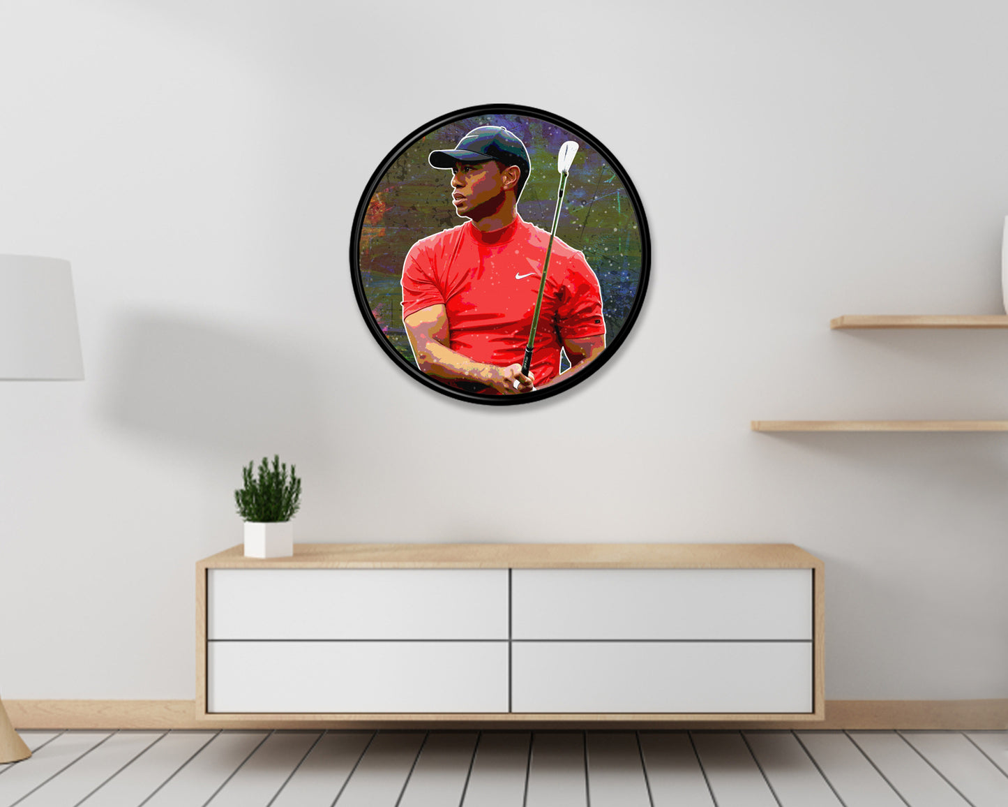 Tiger Woods Round Wall Art