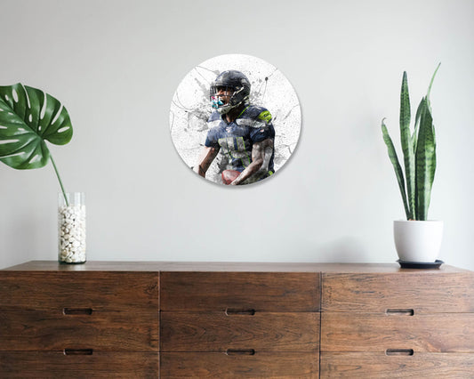 DK Metcalf Round Wall Art