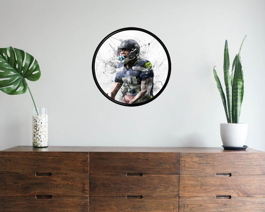 DK Metcalf Round Wall Art