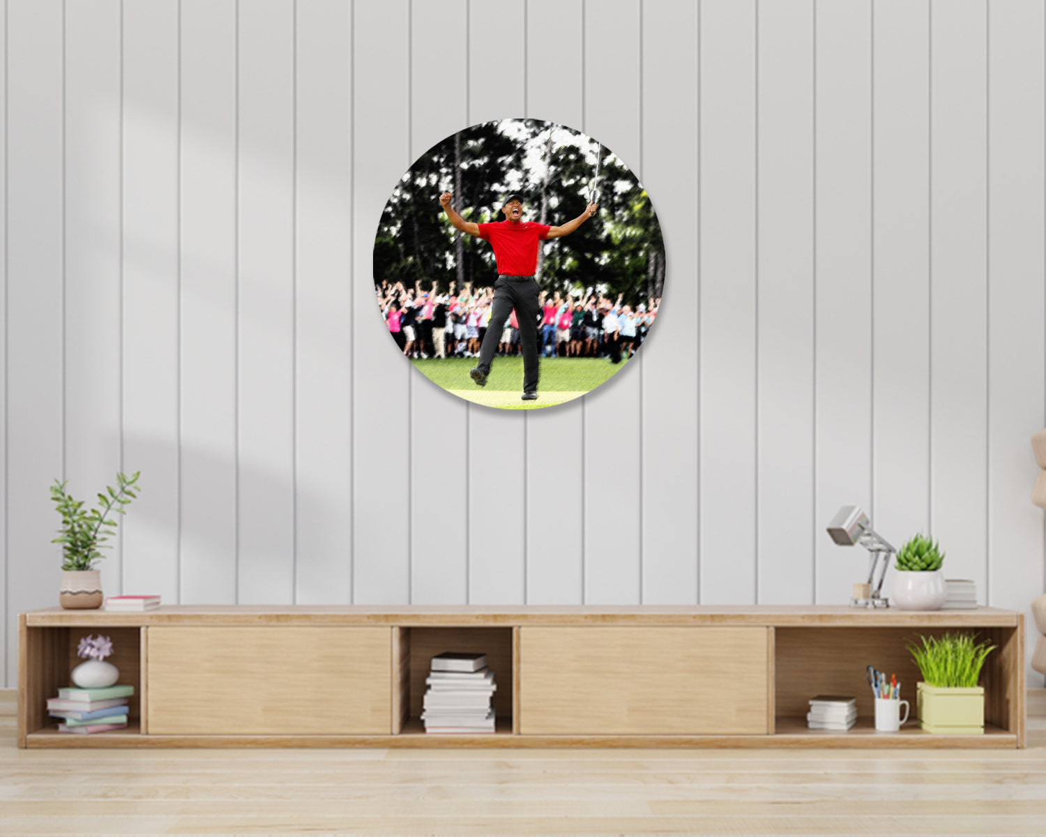 Tiger Woods Round Wall Art