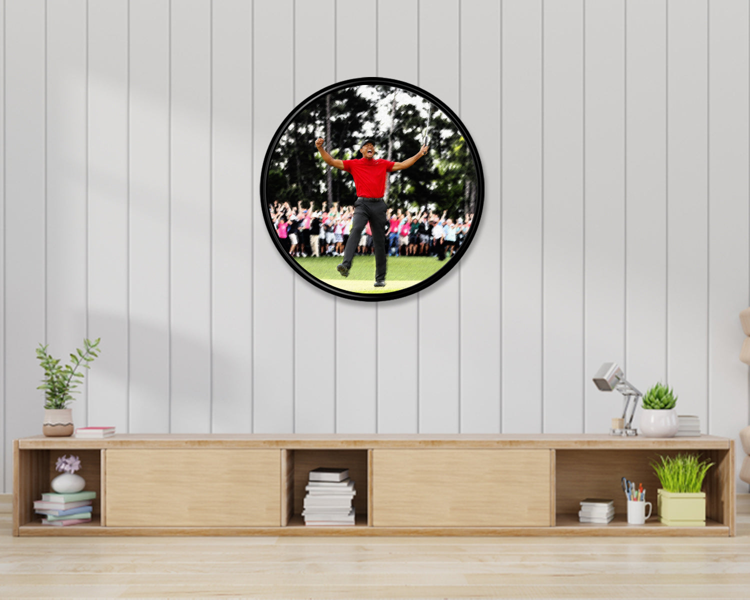 Tiger Woods Round Wall Art