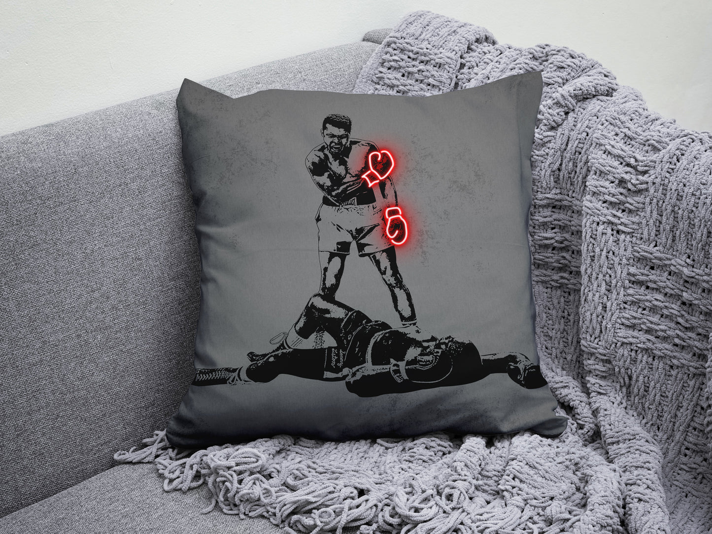 Almohada con efecto neón de Muhammad Ali