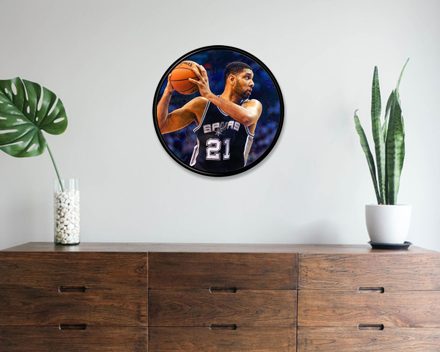 Tim Duncan Round Wall Art