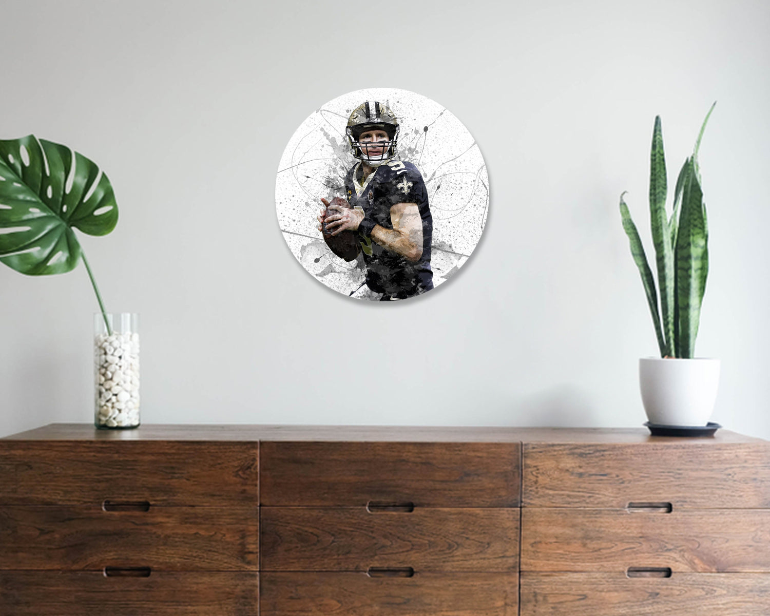 Drew Brees Round Wall Art