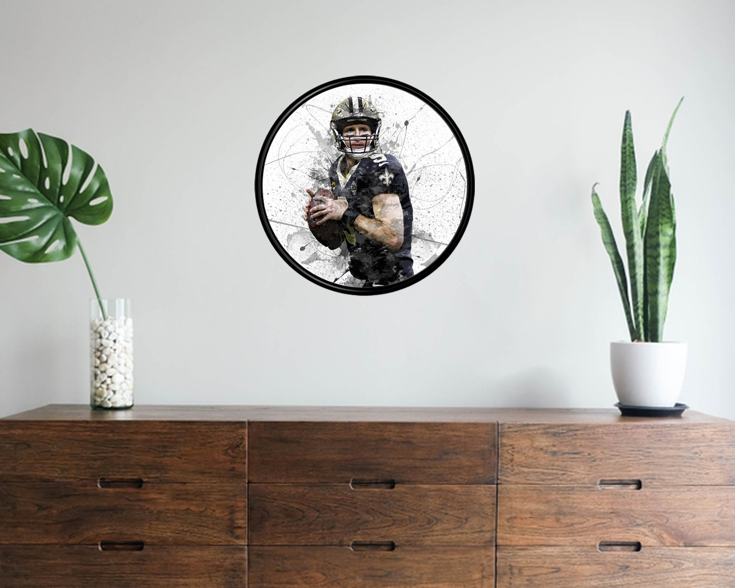 Drew Brees Round Wall Art