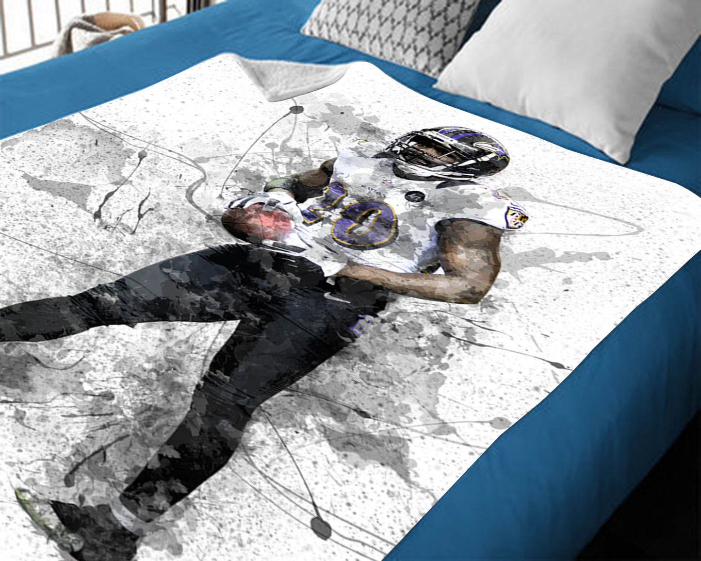 Ed Reed Seattle Seahawks Splash Effect Fleece Blanket