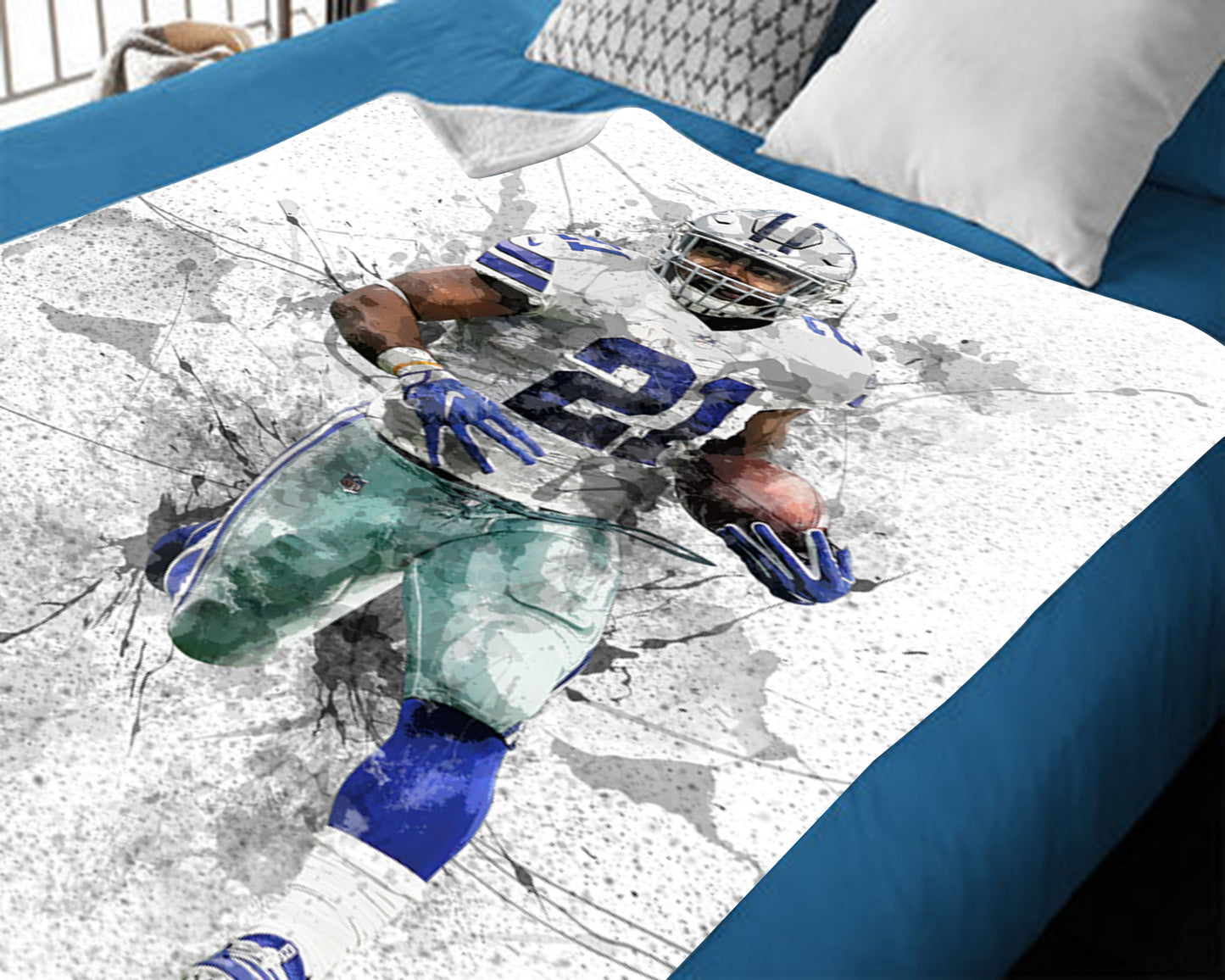 Ezekiel Elliott Dallas Cowboys Splash Effect Fleece Blanket