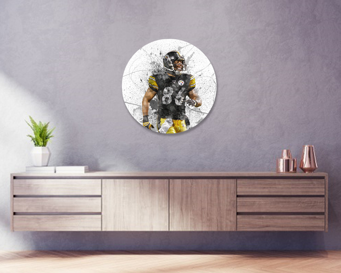 Hines Ward Round Wall Art