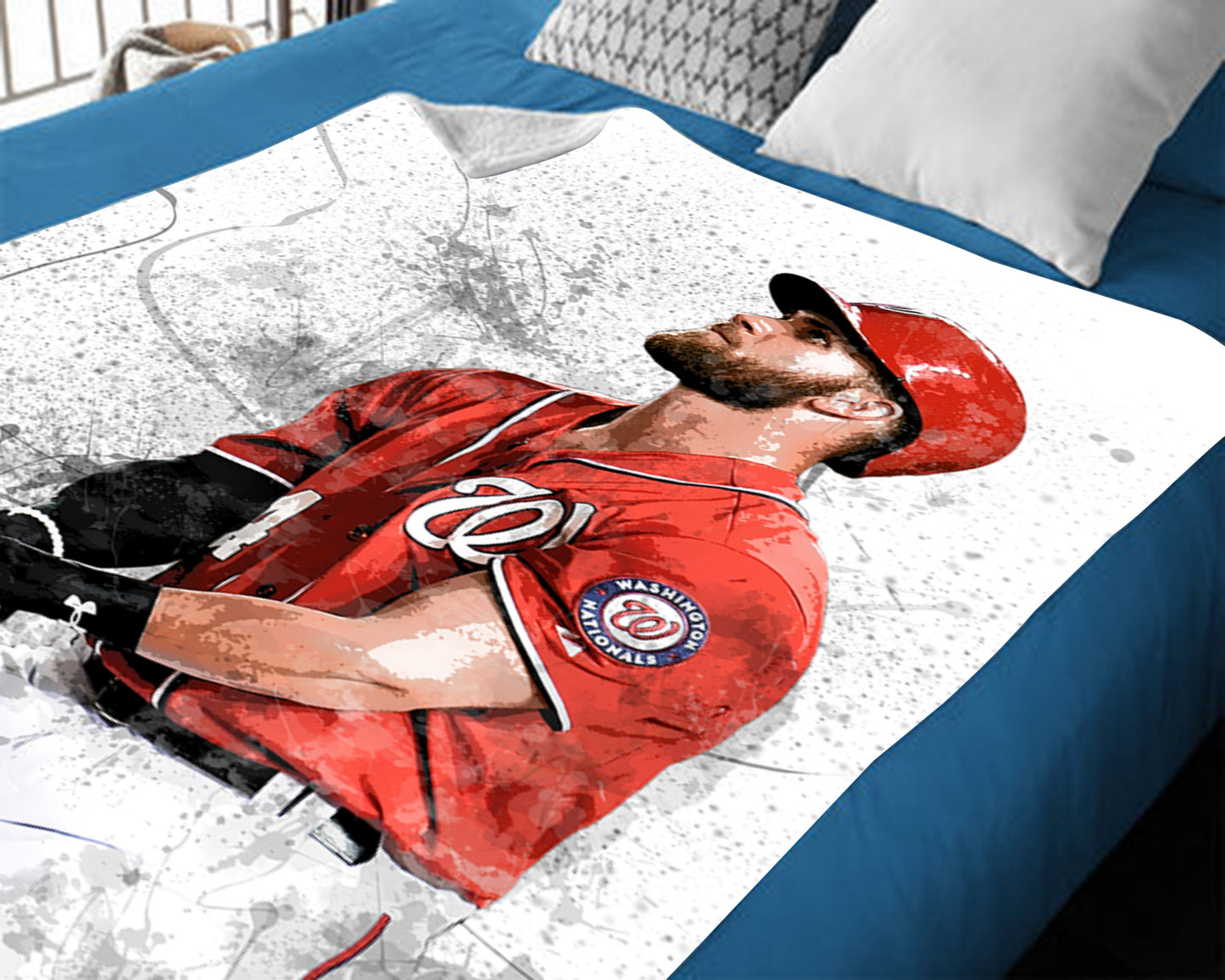 Bryce Harper Splash Effect Fleece Blanket