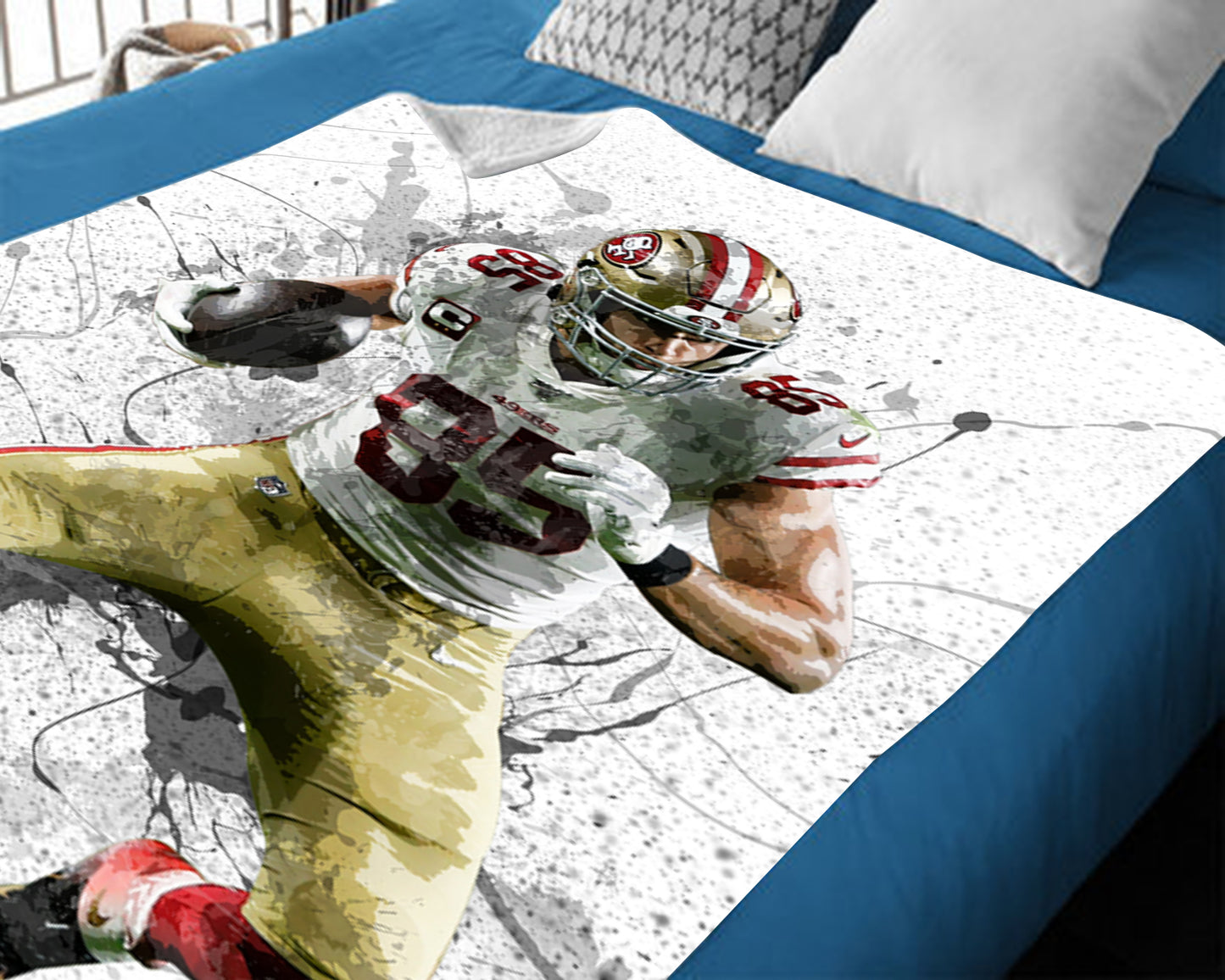 George Kittle San Francisco 49ers Splash Effect Fleece Blanket