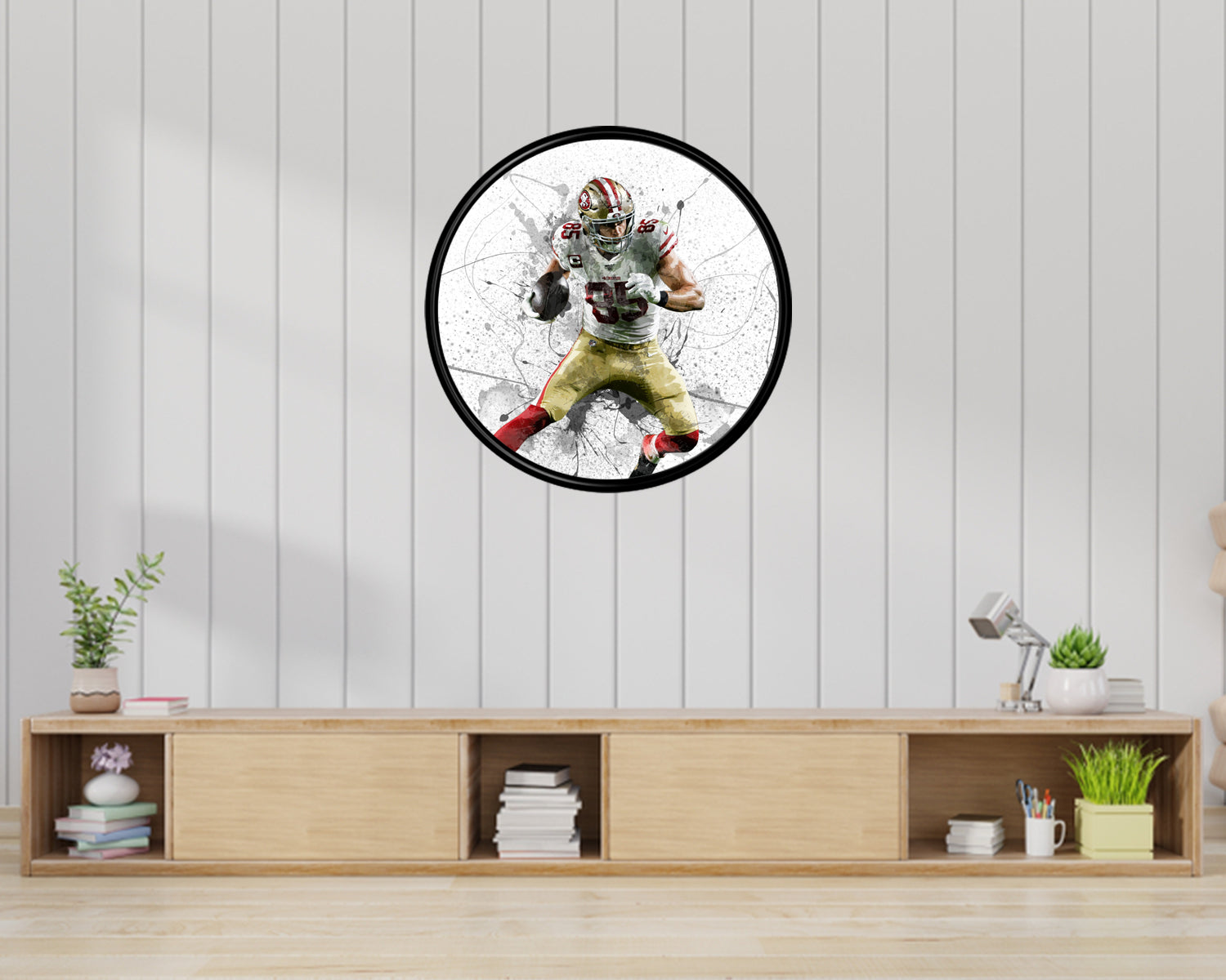 George Kittle Round Wall Art