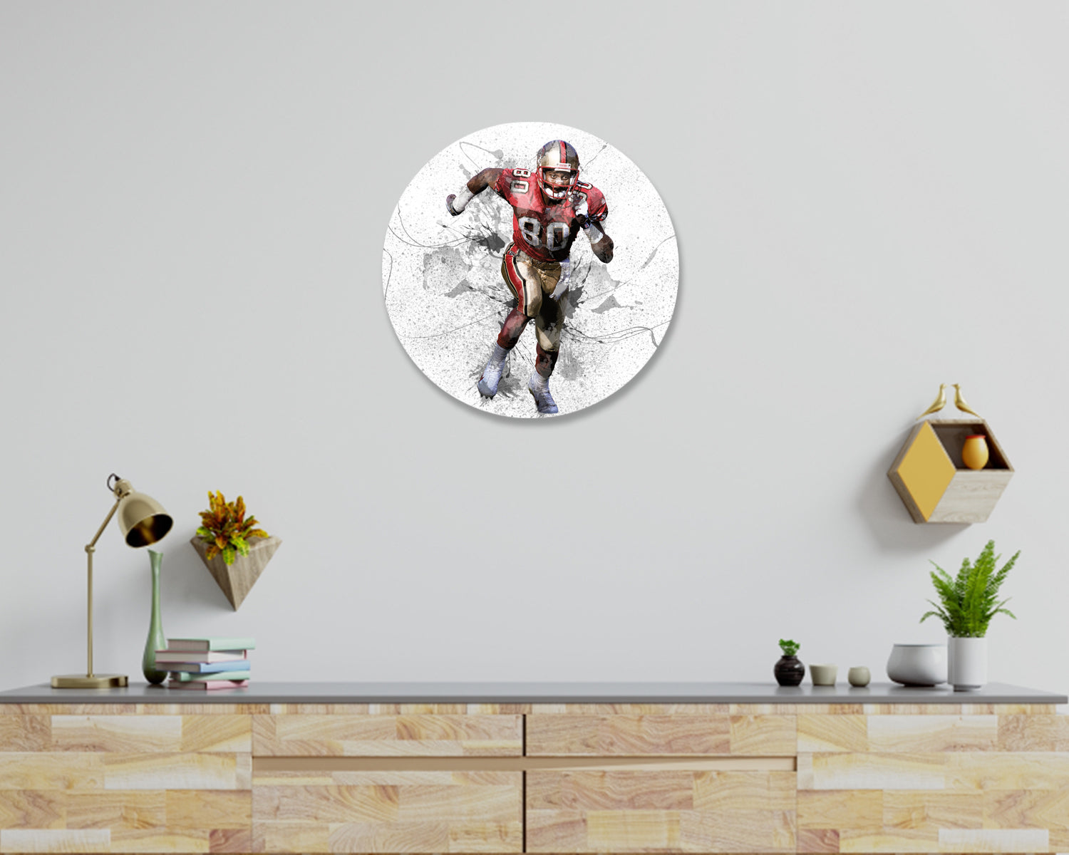 Jerry Rice Round Wall Art