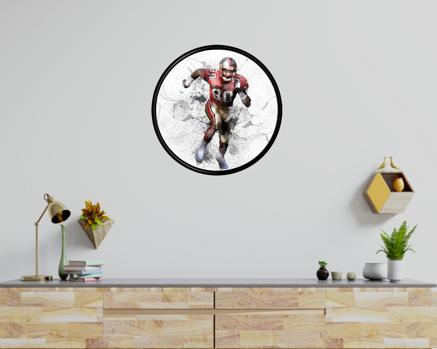 Jerry Rice Round Wall Art