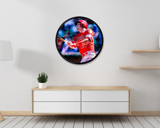 Mike Trout Round Wall Art