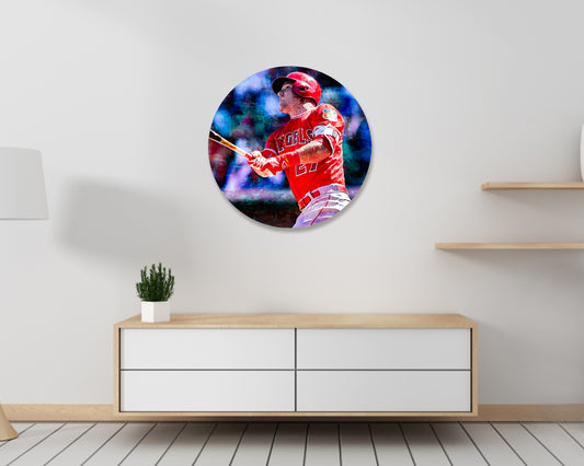 Mike Trout Round Wall Art