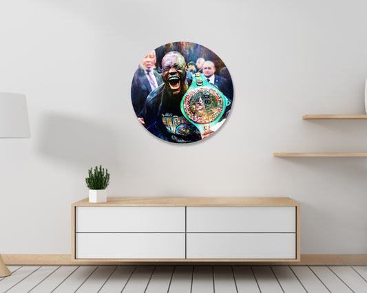 Deontay Wilder Round Wall Art