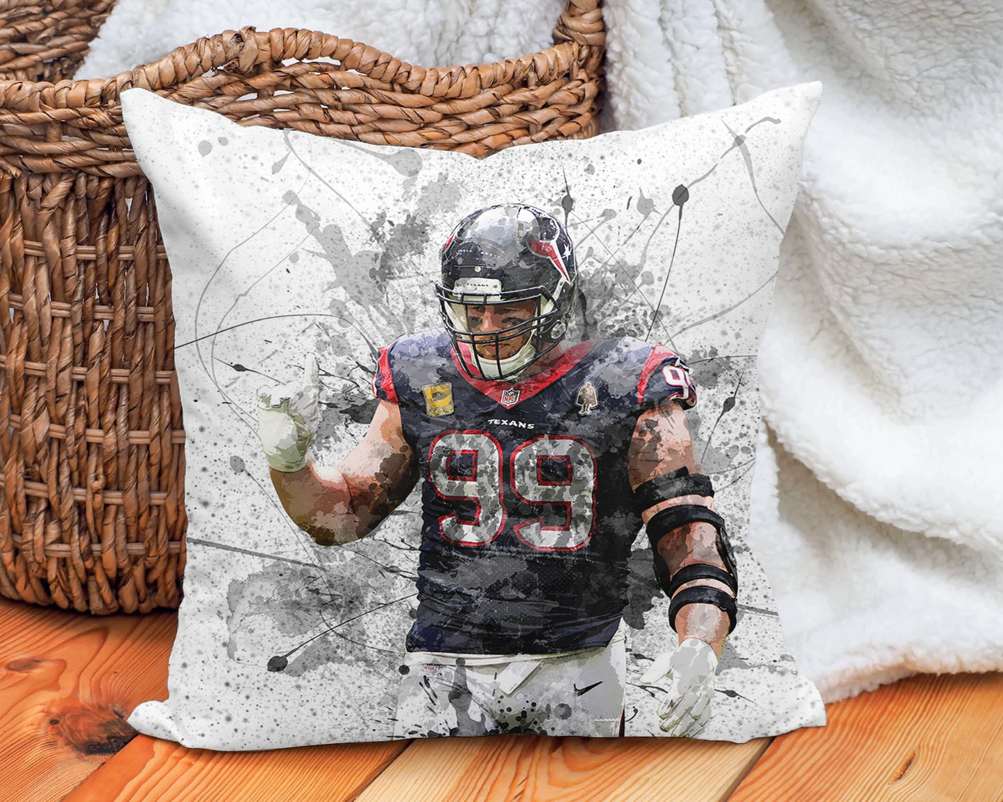 Almohada con efecto salpicadura de JJ Watt