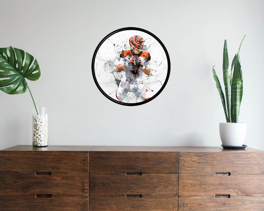 Joe Burrow Round Wall Art