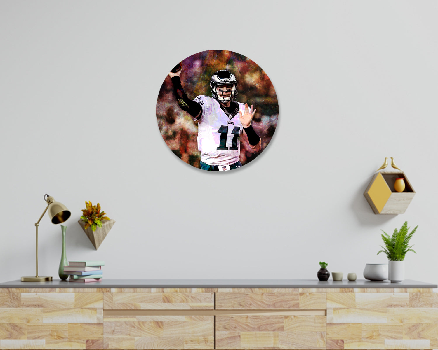 Carson Wentz Round Wall Art