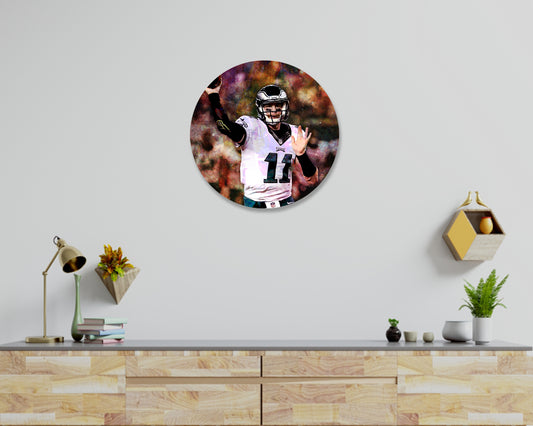 Carson Wentz Round Wall Art