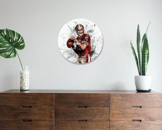 Joe Montana Round Wall Art