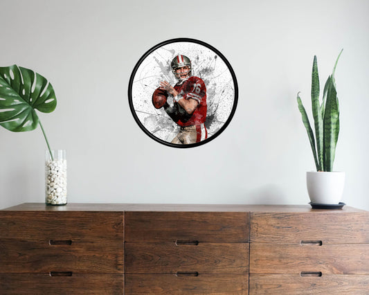 Joe Montana Round Wall Art