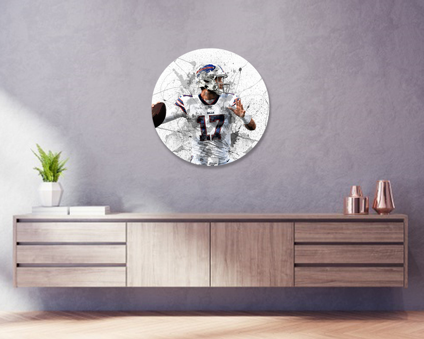 Josh Allen Round Wall Art
