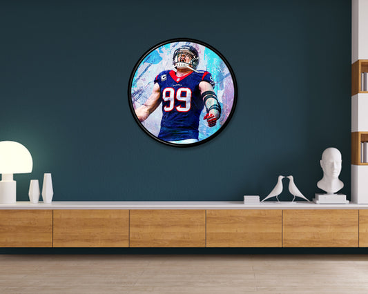 T. J. Watt Round Wall Art