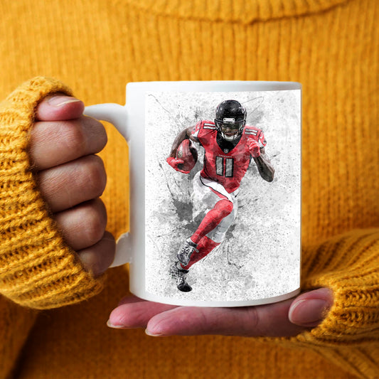 Taza y posavasos con efecto salpicado de Julio Jones