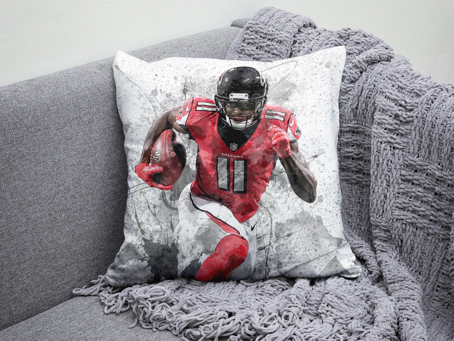 Almohada con efecto salpicadura de Julio Jones