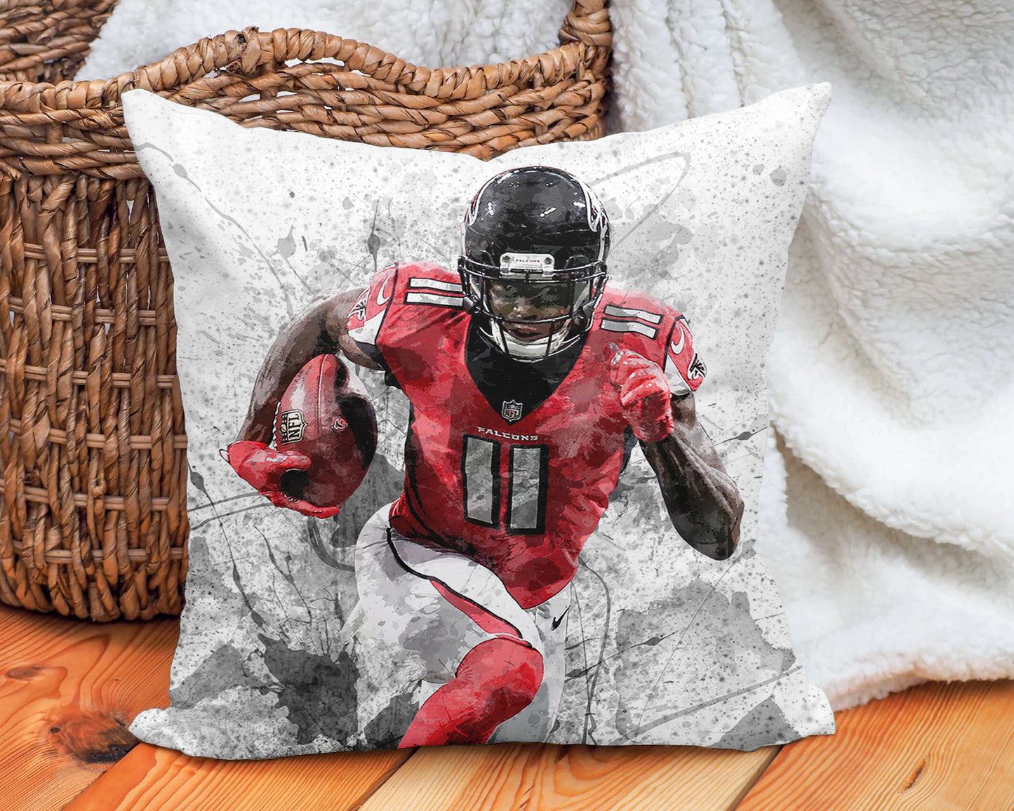 Almohada con efecto salpicadura de Julio Jones