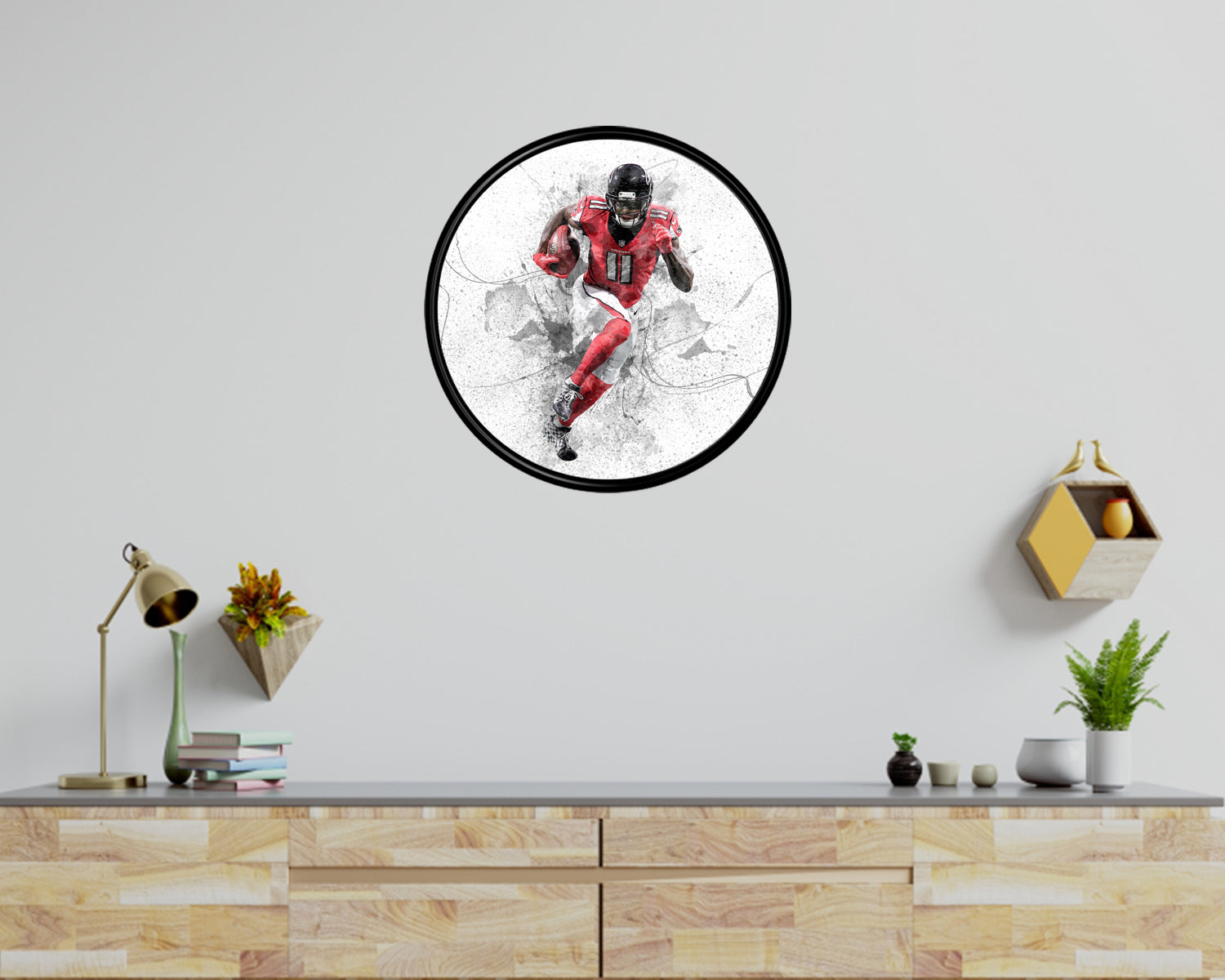 Julio Jones Round Wall Art