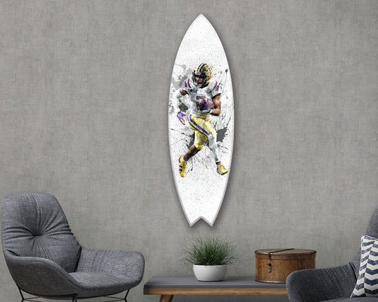 Justin Jefferson Acrylic Surfboard Wall Art