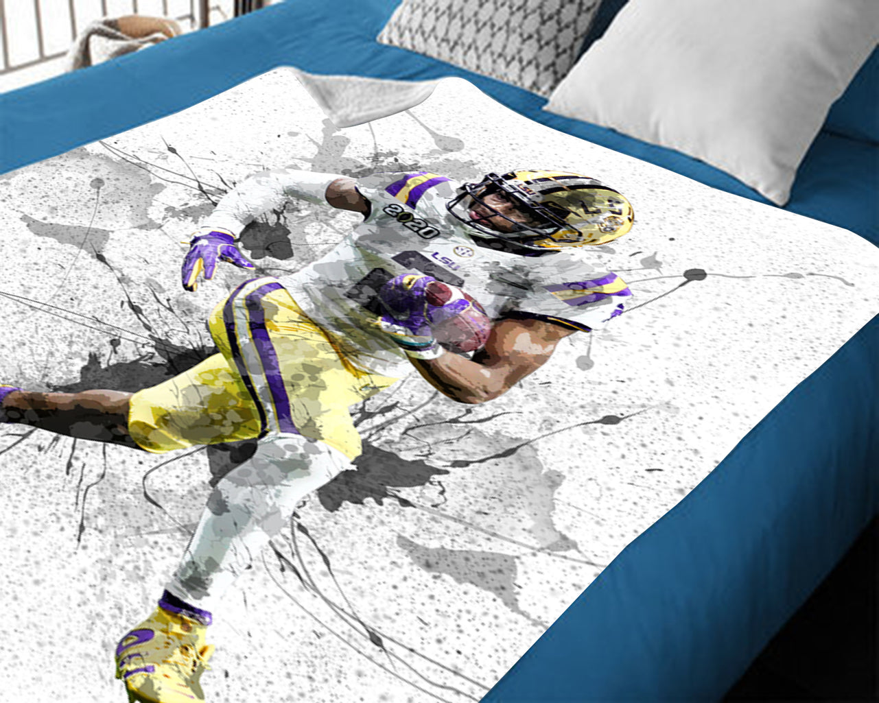 Manta polar con efecto salpicado de Justin Jefferson