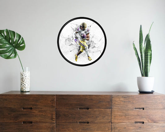 Justin Jefferson Round Wall Art