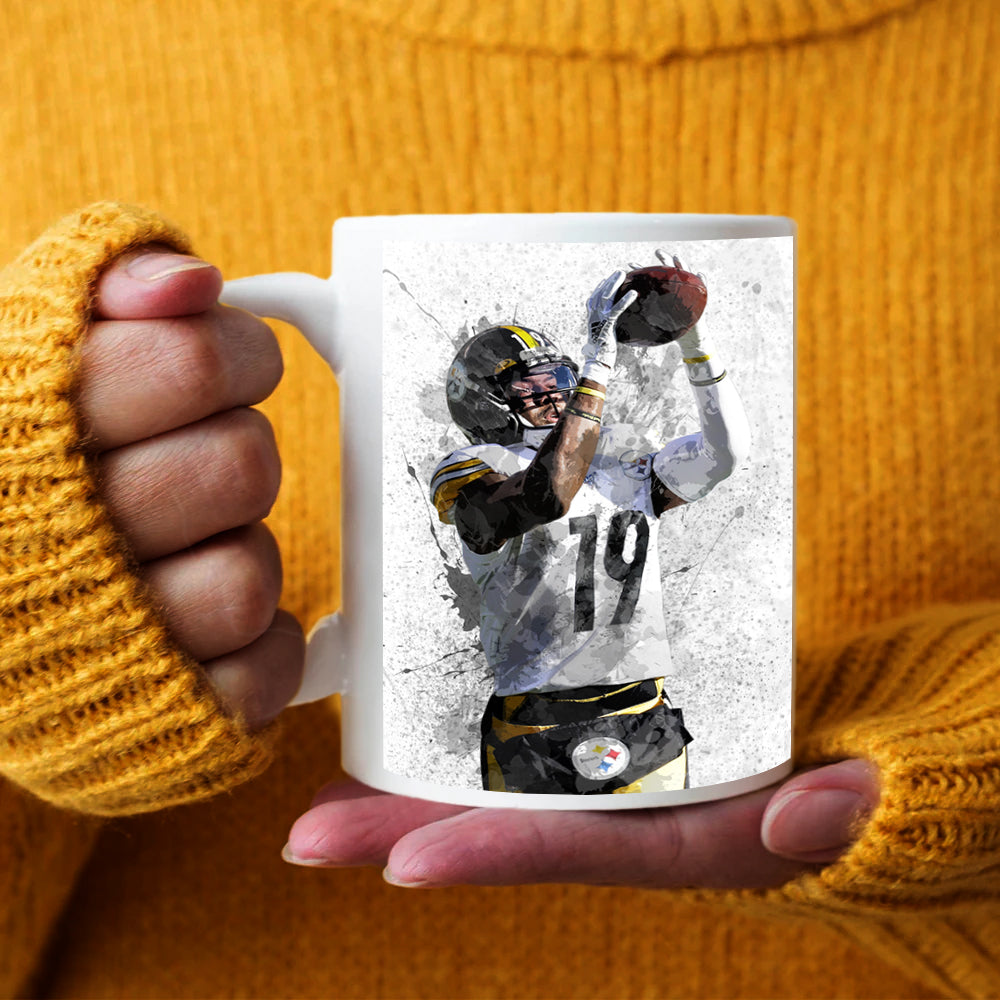 Taza y posavasos con efecto salpicado de JuJu Smith-Schuster