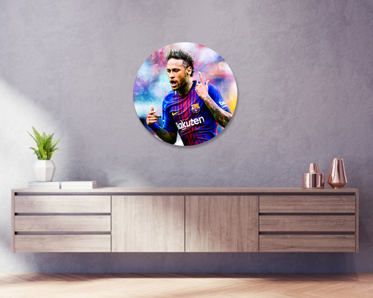 Neymar Jr Round Wall Art