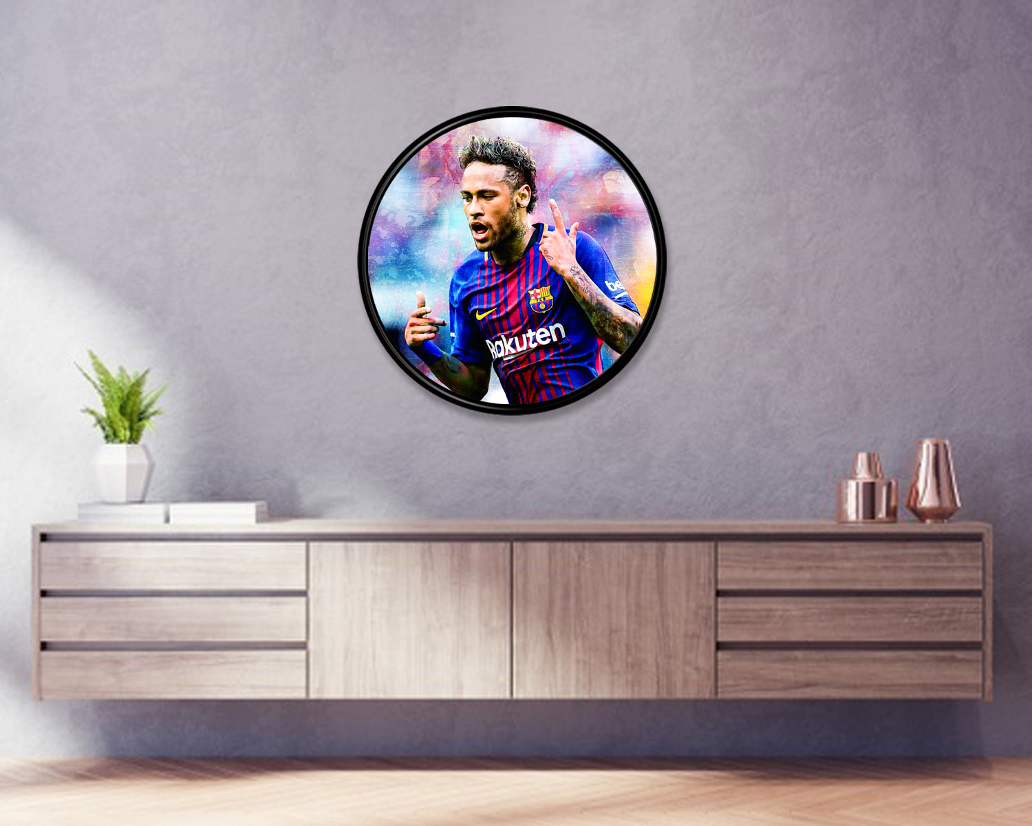 Neymar Jr Round Wall Art