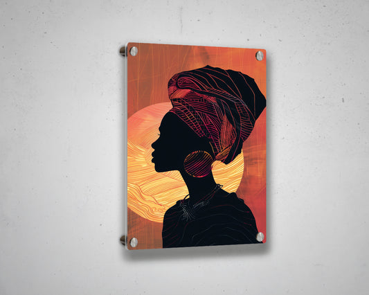 African Woman Portrait Abstract Canvas Art