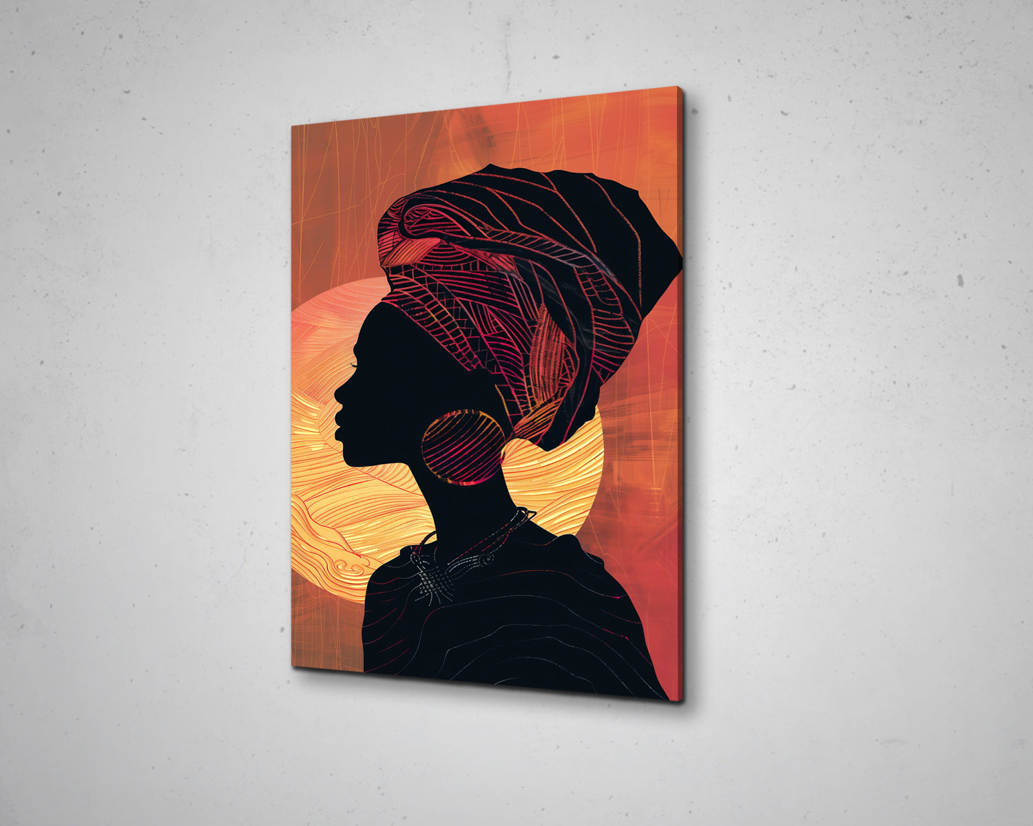 African Woman Portrait Abstract Canvas Art