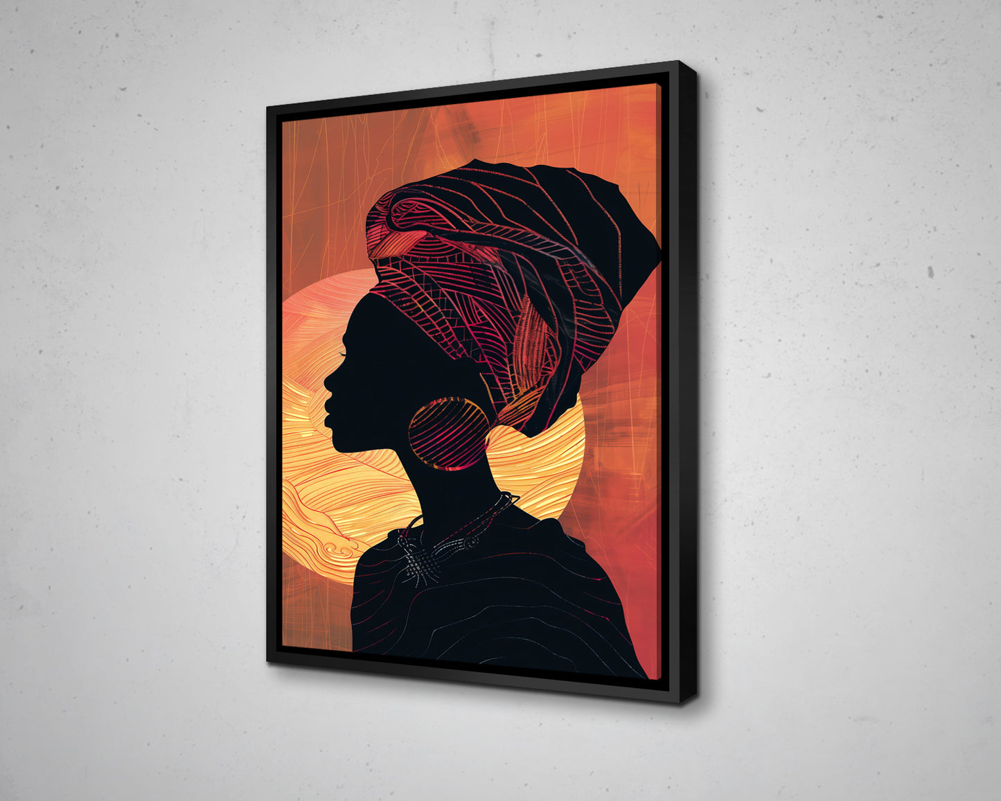 African Woman Portrait Abstract Canvas Art