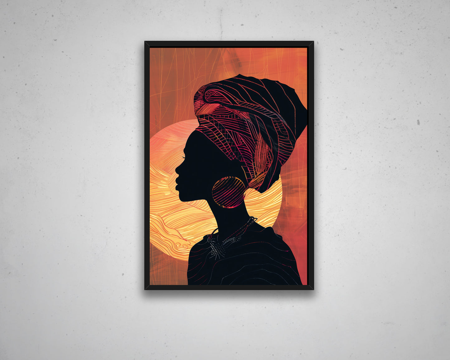 African Woman Portrait Abstract Canvas Art