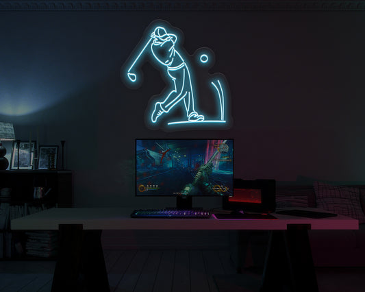 Golf Player Neon Sign