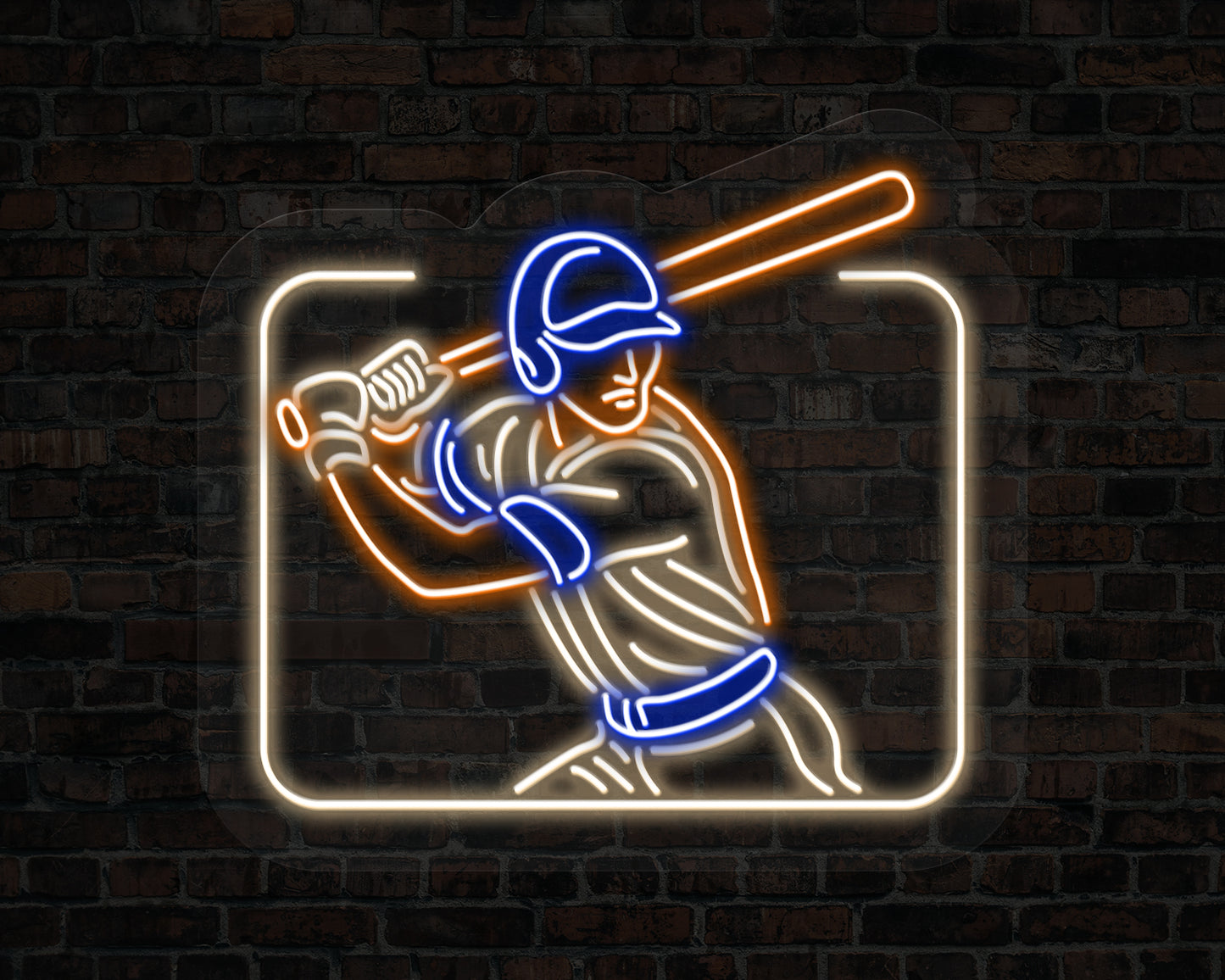 Baseball Player Neon Sign